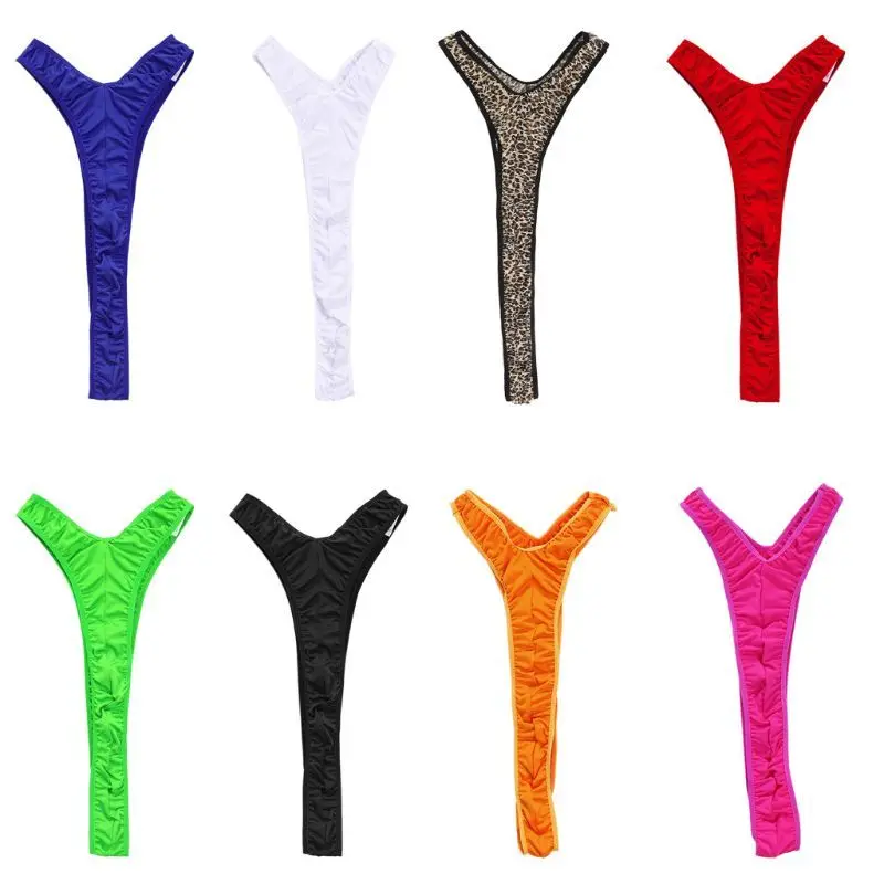 

Men Sexy Gay Suspender Underwear Halter Mankini Thong Solid Color Leopard Singlet Leotard Bodysuit Lingerie Costume Swimwea