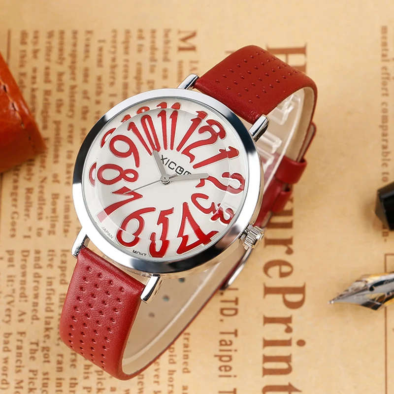 

XICOO Genuine Leather Band Ladies Dress Women's Bracelet Watches Arabic Numbers 2018 New Arrival Simple Quartz Wrist Watch Gift