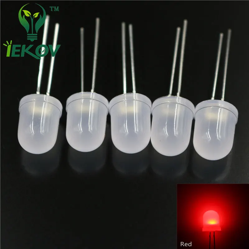100 шт светодиодный 10 мм Рассеянный красный круглый светильник|bulb led|bulb led lightbulb light |