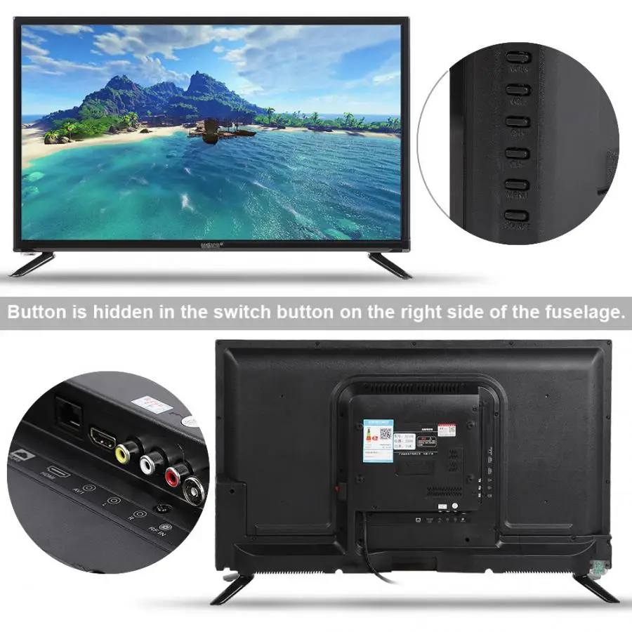32 дюйма HD ЖК-дисплей телевидения DVB-T2 1366*768 на плоской подошве Экран ЖК-дисплей дома Театр Смарт ТВ в режиме реального времени Conversion Kit с HDMI/USB/RF