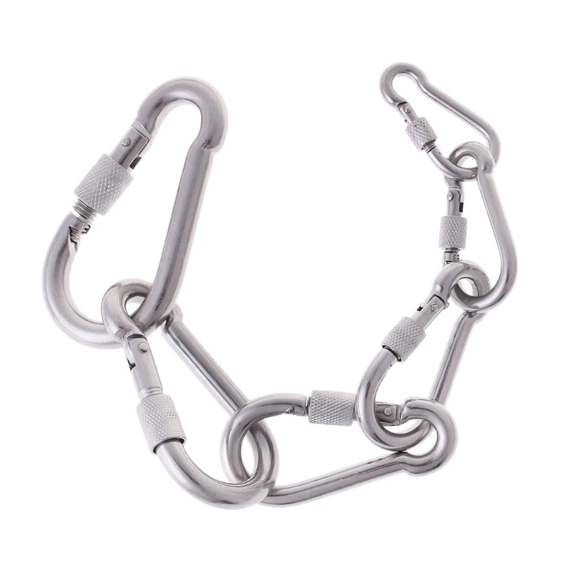 

Stainless Steel Carabiner With Screw Lock Snap Hook Safety Buckle EDC Keychain