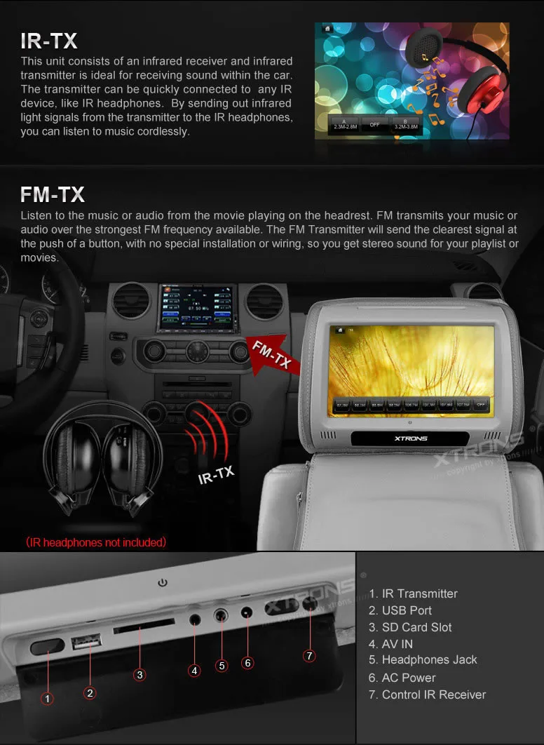 Best 2x9" Grey Color Touch Screen Car Headrest DVD Headrest Car Monitor with FM&IR Transmitter 8 Bits & 32 Bits Games 5