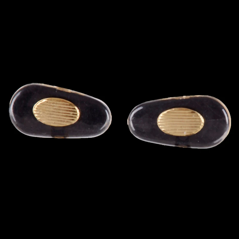 20 шт = 10 пар золотые серебряные золотые очки из ПВХ противоскользящие алюминиевые проводники носовые упоры удобные резиновые силиконовые Серебристые носовые упоры - Цвет: Золотой