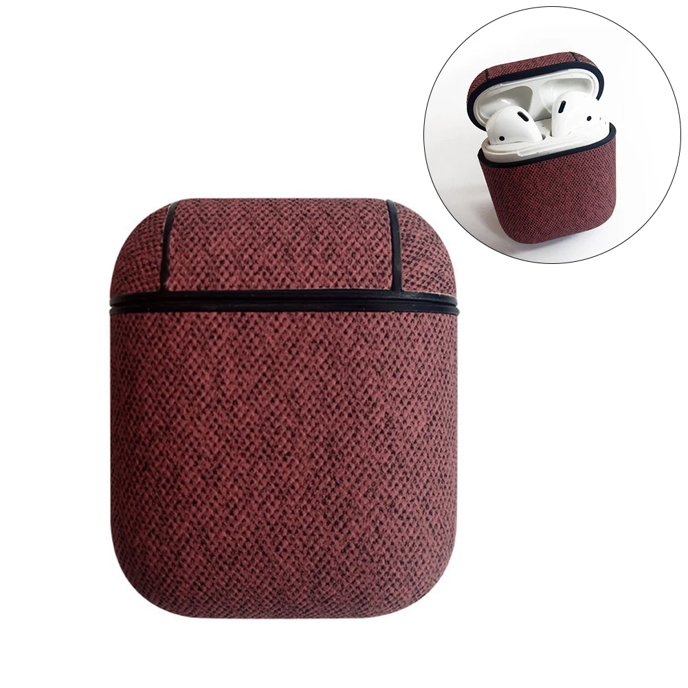 

Leather Earphone Case for Aipods Bluetooth Headset Box Support Wireless Charging Bag Shockproof Protective Cover Headphone Case