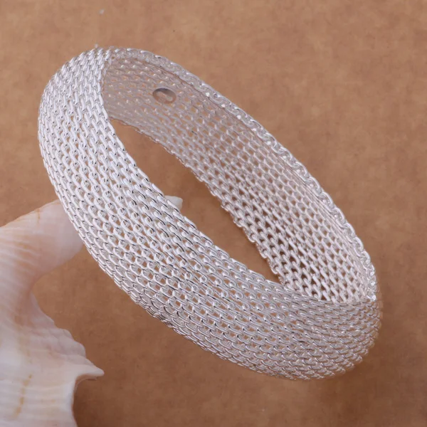 

Luxury ladies Exclusive ! fashion italy lace silver bracelet wholesale steel fashion men / women dressing mesh bracelets AS131