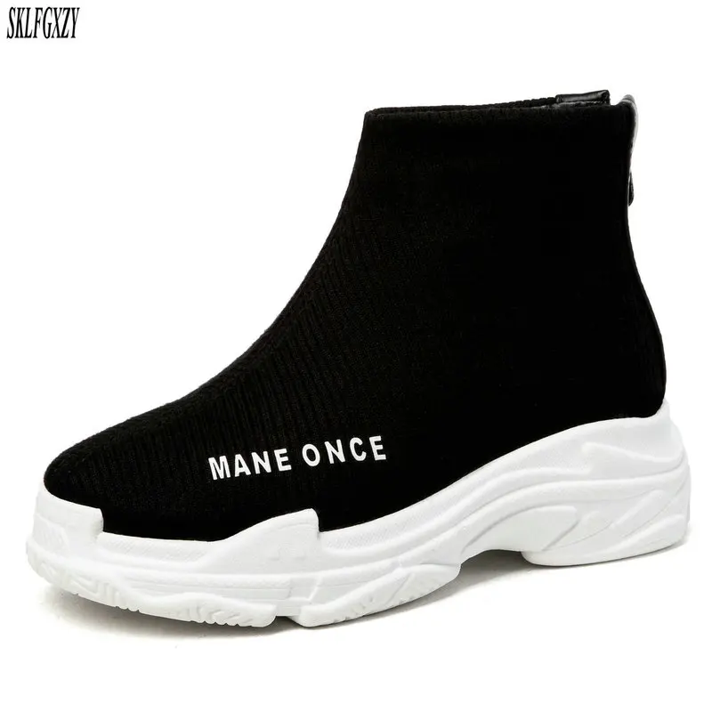 

SKLFCXZY Autumn new women ankle boots flat comfortable women boots back zipper casual style women shoes large size 34-46