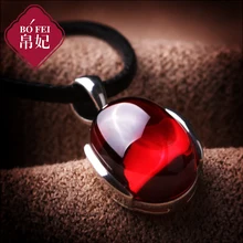 2016 new Pure semi-precious stones Silk Princess high-end 925 Sterling Silver Necklace Pendant feminine garnet purple rhyme