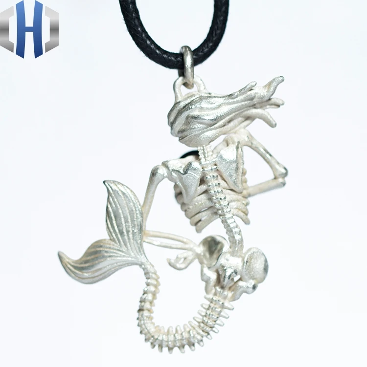 Дизайн ручной работы Серебряная Персонализированная подвеска в виде русалки 925 стерлингового серебра эмаль ожерелье кулон в виде рыбы