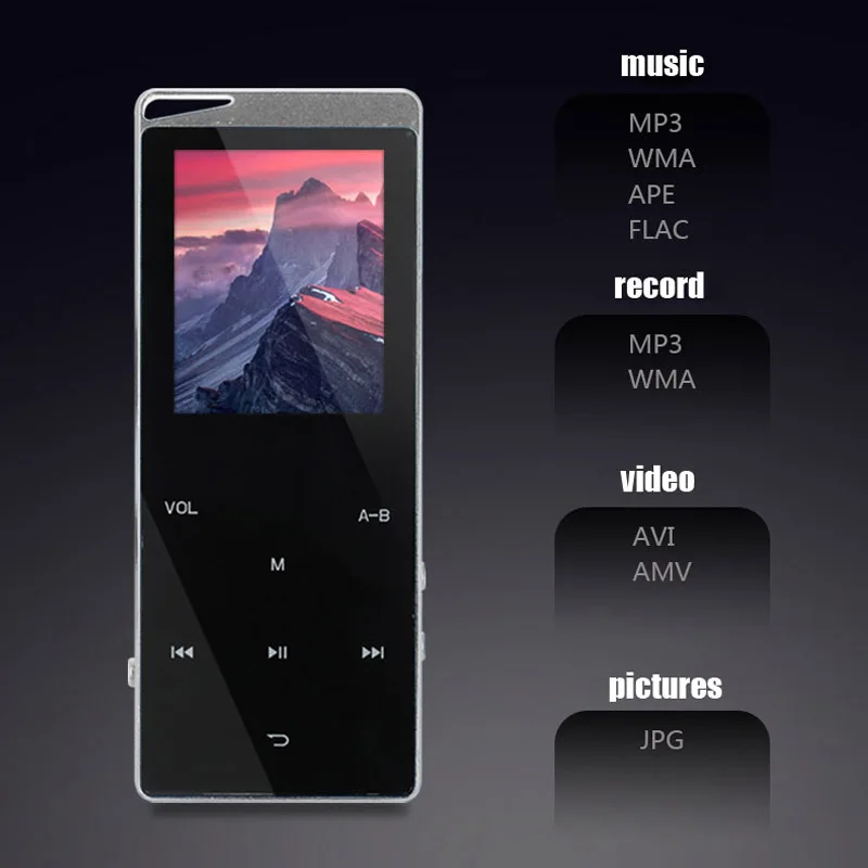 MP4 плеер с bluetooth mp3 mp4 музыкальный плеер без потерь портативный mp4 медиа Тонкий 2,4 дюймов сенсорные клавиши fm Радио Видео Hifi 16 Гб