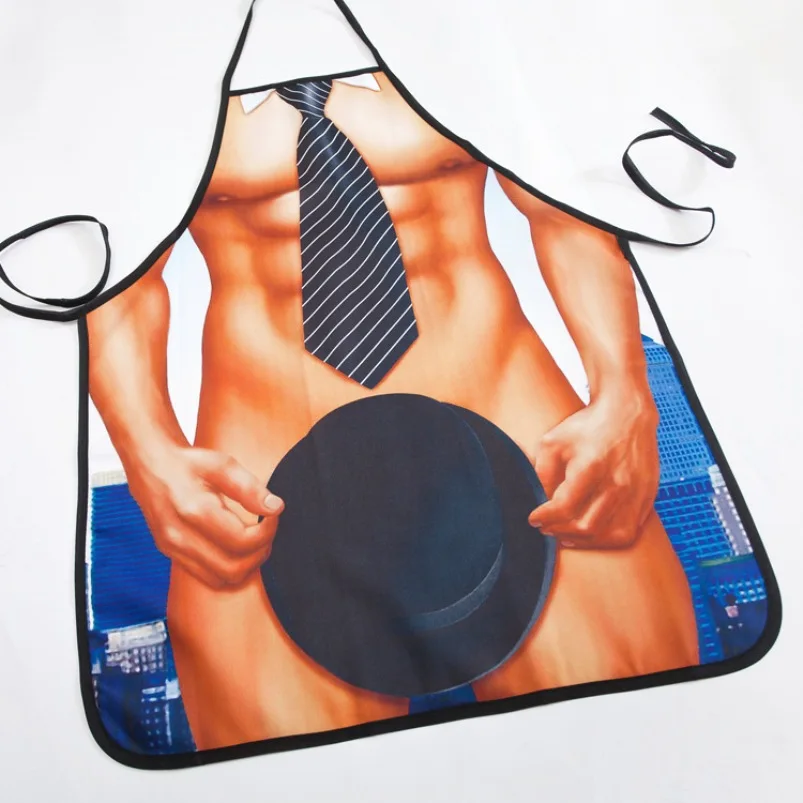 BBQ Cooking Kitchen Black Bib Aprons for Women Men Chef Gifts,1Pc Sexy Funny Novelty Naked Kitchen Cooking BBQ Party Apron