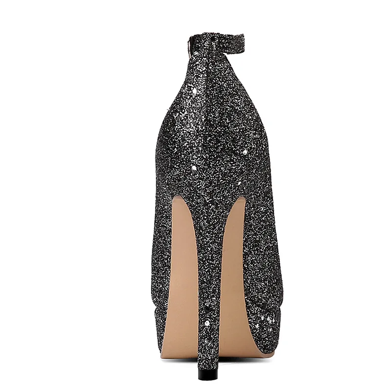 Роскошная обувь размера плюс 48; женские дизайнерские туфли-лодочки на высоком каблуке; модные туфли на платформе с ремешком на щиколотке; цвет черный, розовый; вечерние туфли для офиса и свадьбы