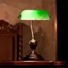 Retro Literary Table Lamp Emerald Green Glass Desk Lamps Office Luminaria de Mesa Night Lighting Red Wood Reading Book Lights ► Photo 2/6