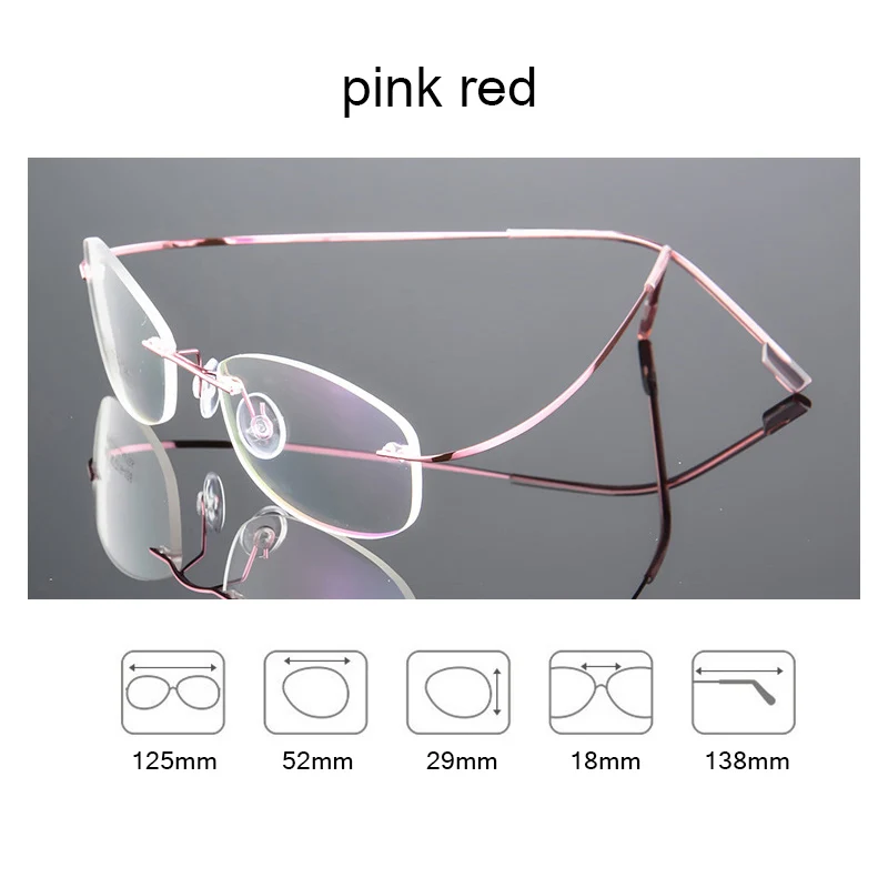 Легкие очки без оправы для женщин и мужчин, титановые очки с памятью, овальные очки с диоптриями при близорукости, оправа для очков Z865 - Цвет оправы: c3