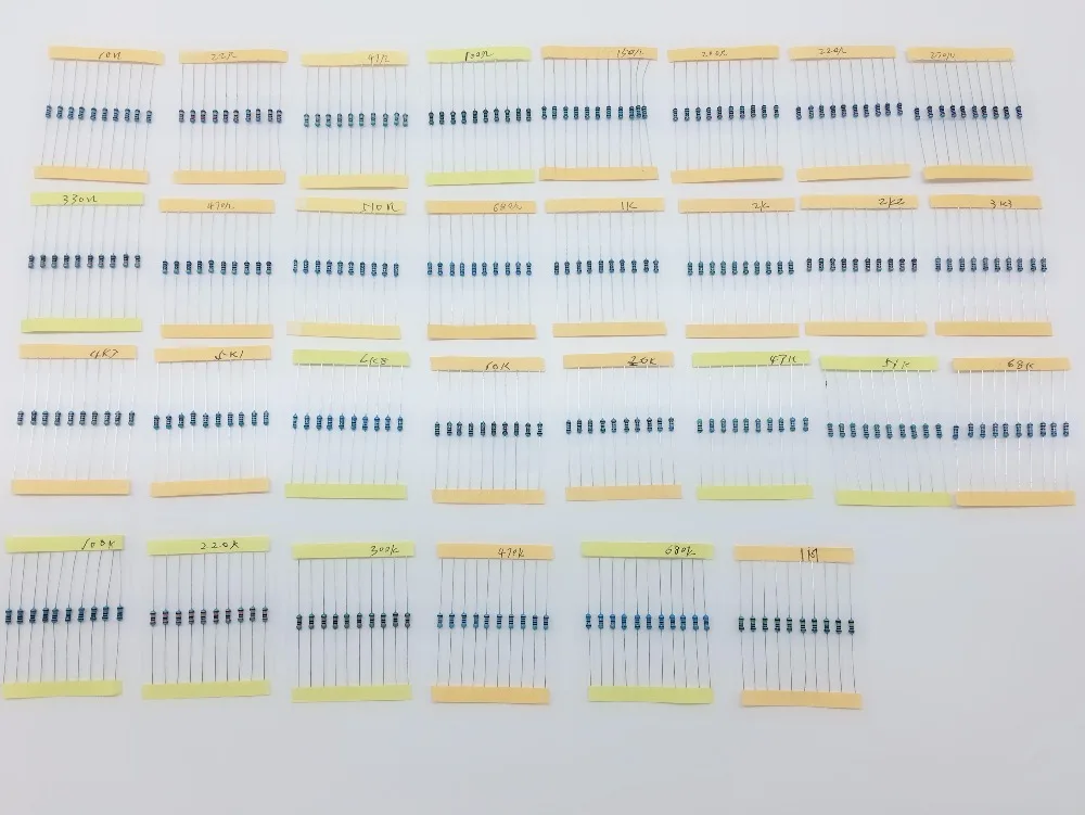 300 шт./упак. 10 ohm-1 M Ом 1/4w 1% металлического пленочного резистора сопротивления Ассортимент Комплект 30 видов каждый 10 шт 1-10 k для Arduino UNO