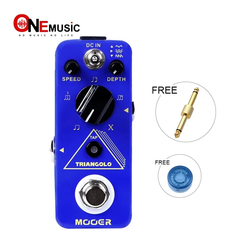 

MOOER Triangolo Digital Tremolo Pedal 3 selectable wave forms Tap tempo functionality Blue