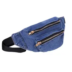 Для женщин мягкой джинсовой ткани поясная сумка из джинсовой ткани с Повседневное путешествия грудь; плечи; Длина рукава; сумка "Почтальон"