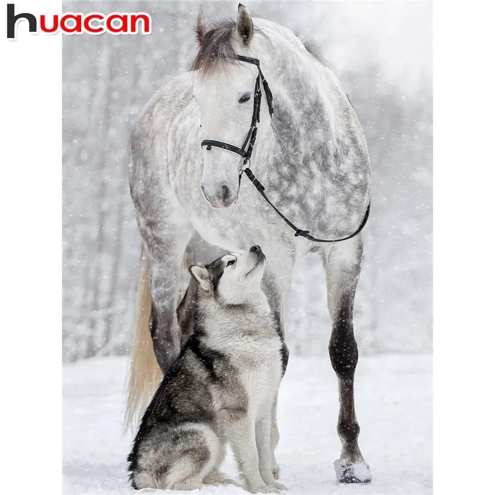 

HUACAN 5D DIY Diamond Painting Horse Cross Stitch Diamond Mosaic Full Square Picture Of Rhinestones Diamond Embroidery Animals