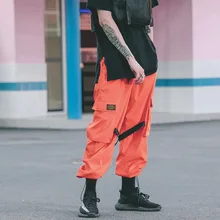 Повседневные военные свободные брюки-карго мешковатые стиль сафари хип-хоп брюки длинные карманы джоггеры брюки уличная