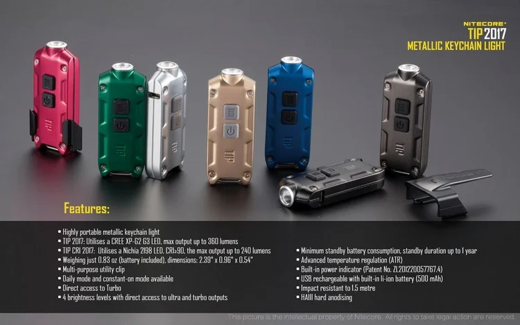 Скидка 20% Nitecore металлический USB Перезаряжаемый светильник с зажимом для ключей на открытом воздухе, для ежедневного кемпинга, походов, ночной рыбалки, EDC флэш-светильник