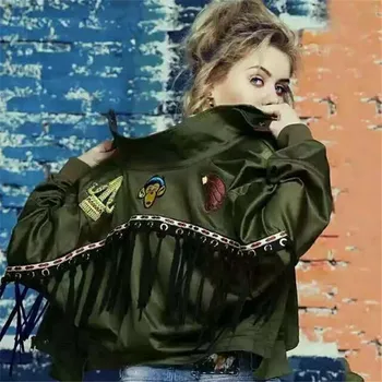 

Embroidery Coat 2016 Spring Autumn Women Thin Jacket Tops Bomber Long Sleeve Coat Casual Stand Collar Slim Fit Outerwear YQ09