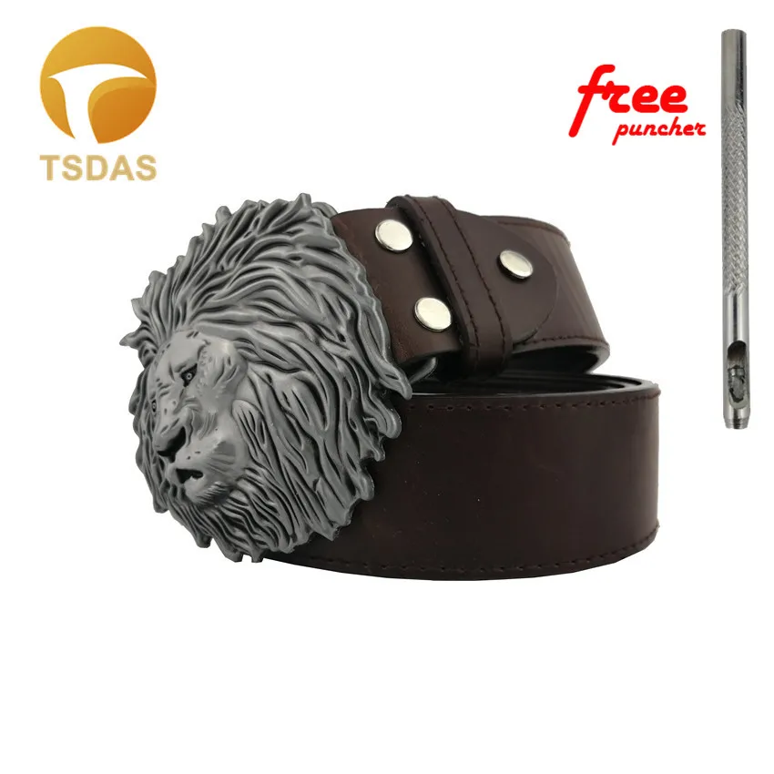 

Cool 3D Animal Series Lion Belt Buckle With Silver Finishing 74*78mm Western Belt Buckle Luxury Boy's Birthday Gift