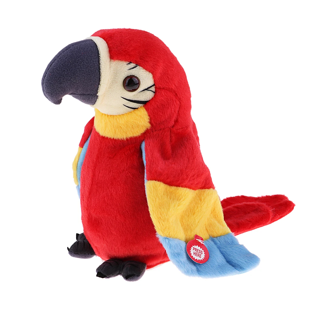 Soft Toys Stuffed Amimal Bird Doll Singing Talking Parrot Plush Toy for Kids 