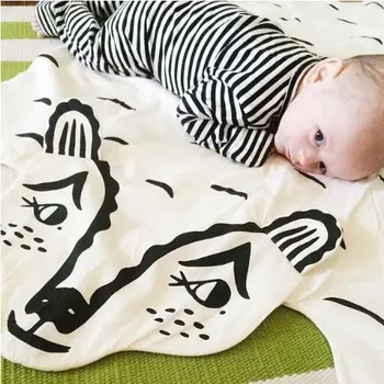 

Ins Cotton Baby Boys Circle Rug Kids Game Play Mat Rug Children Cartoon Bear Blankets Animal Carpet Toys Girls Room Decoration
