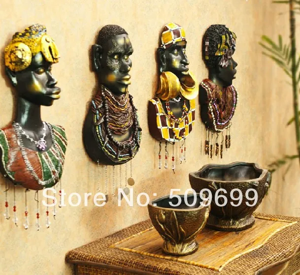 Fashion African Exotic Resin Painted Portraits Wall Decoration Fashion African Exotic Resin Painted Portraits Wall Decoration Art Sticker For House In Stickers From Home Garden On