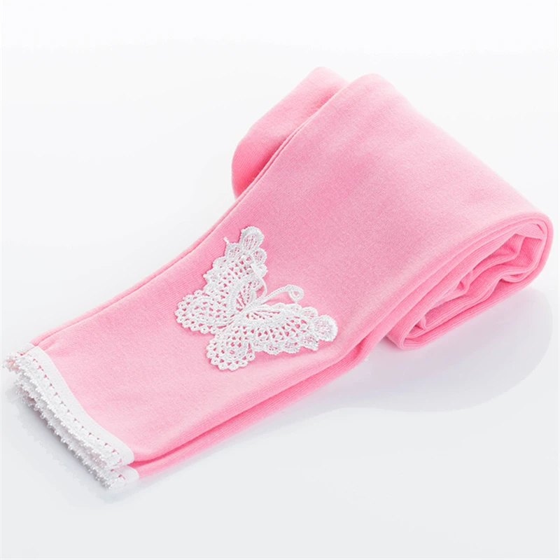 LAWADKA Spring Autumn Girls leggings New Kid Toddlers Warm Comfortable Cotton Soft Lace Butterfly Stretchy Pants Hot Trousers