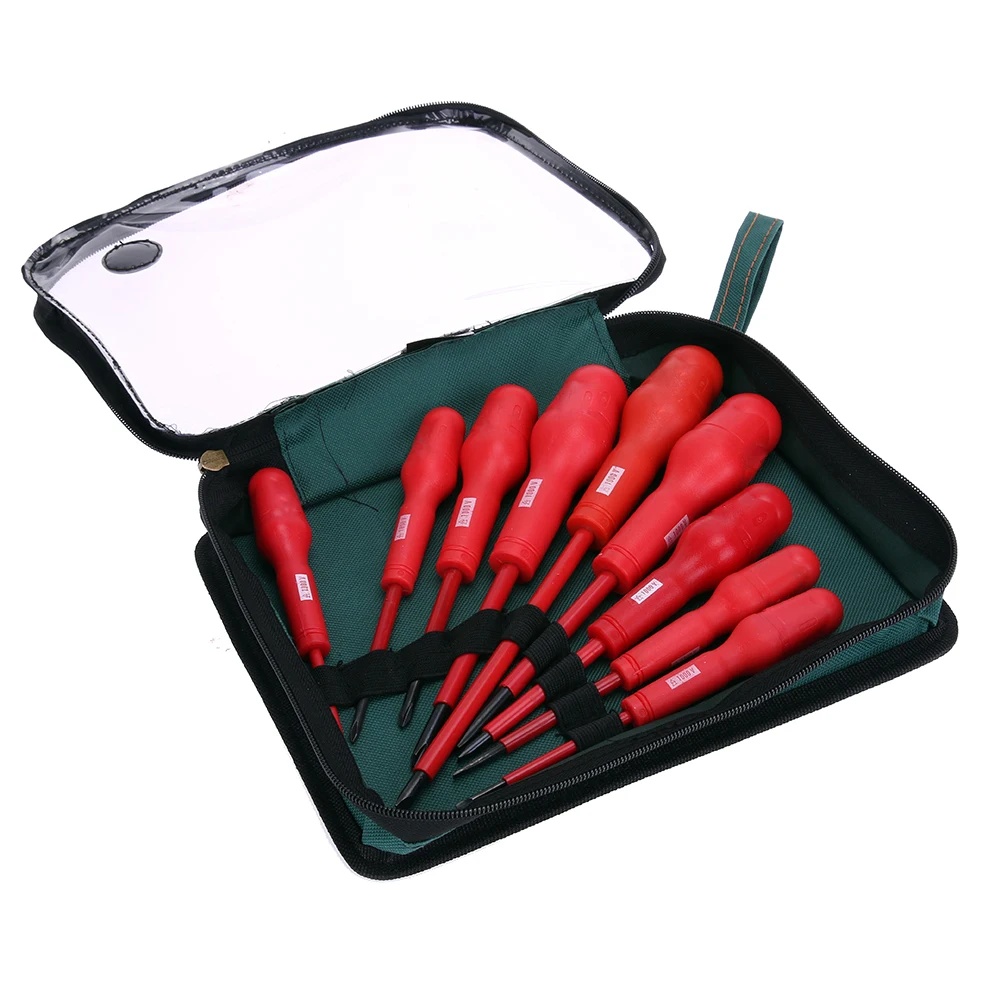 

9pcs 1000V Insulated Screwdriver Set Kits Electrician Dedicated Magnetic Multi-Bit Torx Screw Driver Screwdrivers Kit Hand-tools