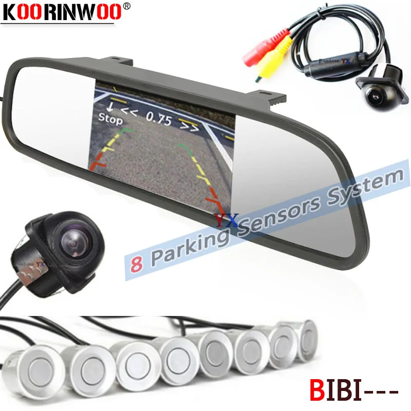 

Koorinwoo Visible Parktronic Car Audio System Parking Sensor Reversing Radar Buzzer Alarm Rear View Camera Front 4 For Vehicle