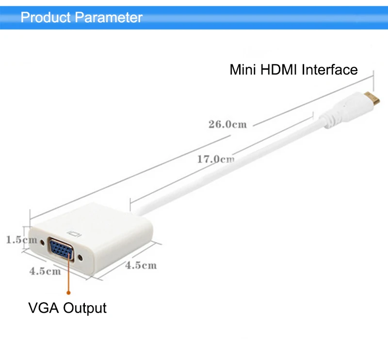 EGRINCY Mini HDMI вход для VGA выход HDMI Мужской адаптер для VGA Женский конвертер кабель 1080P для PS3/4 xbox 360 HDTV камера телефон