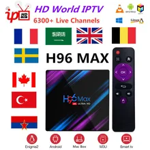 Умная iptv-приставка+ H96 Max Rockchip RK3318 4 K HD USB3.0 H.265 Google Play IP онлайн ТВ приставка 2,4G& 5G Wifi BT4.0 медиаплеер