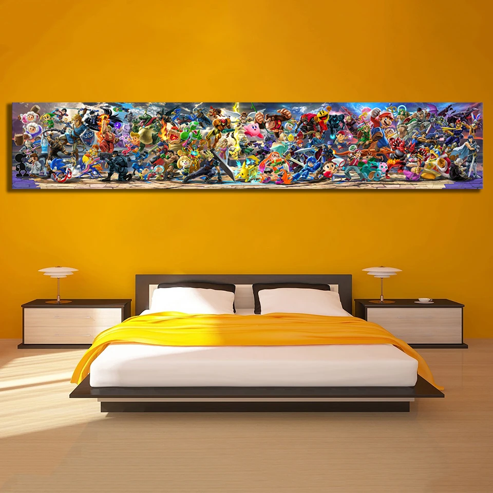 

1 Pcs Super Smash Bros Ultimate Update Video Game Wall Art Prints Modular Picture Cartoon Canvas Painting Home Decor Poster Room
