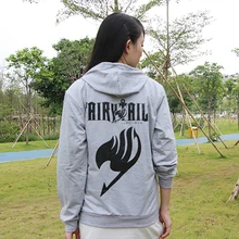 Top Anime Fairy Tail Logo Zipper hoodie with Hat Autumn Winter Sweatshirt Cotton Hoody cosplay Clothes Size M-XXL