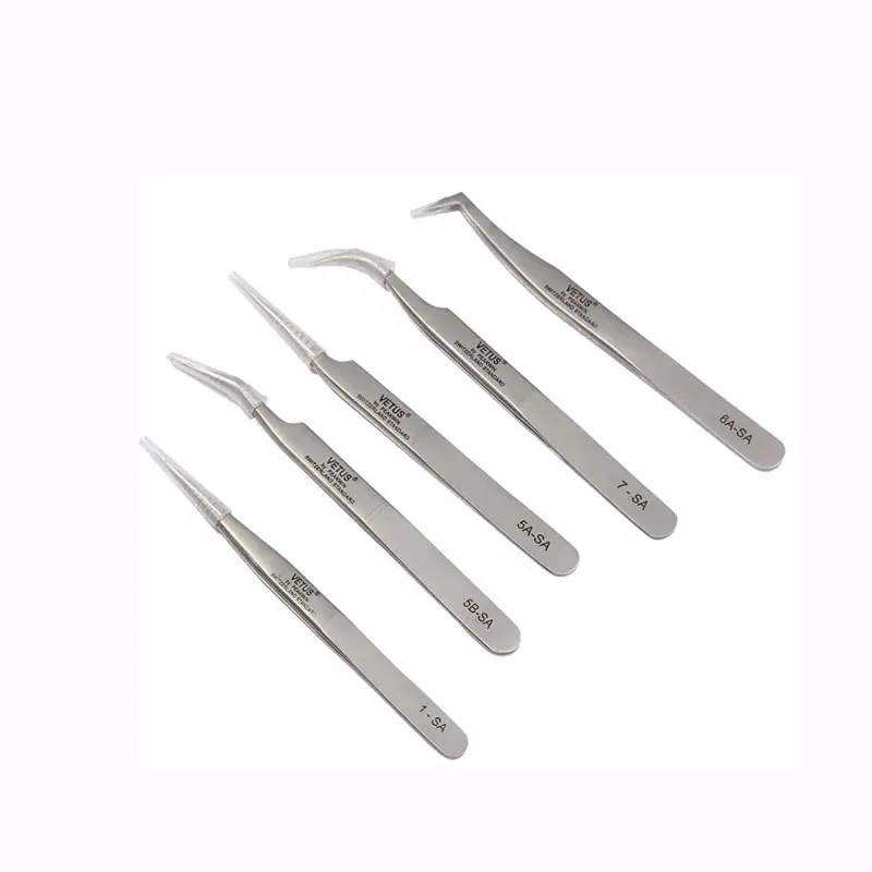 2 piezas de alta precisión SA pestañas pinzas para la extensión de pestañas maquillaje pinzas de acero inoxidable herramientas de pestañas pinzas Vetus 2 piezas de alta precisión SA pestañas pinzas para la extensión de pestañas maquillaje pinzas de acero inoxidable herramientas de pestañas pinzas Vetus