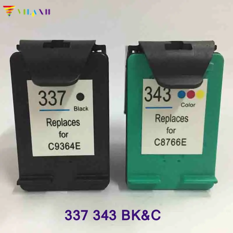 2pcs Vilaxh compatible Ink Cartridge replacement For hp 337 343 Deskjet 6940 D4160 Photosmart 