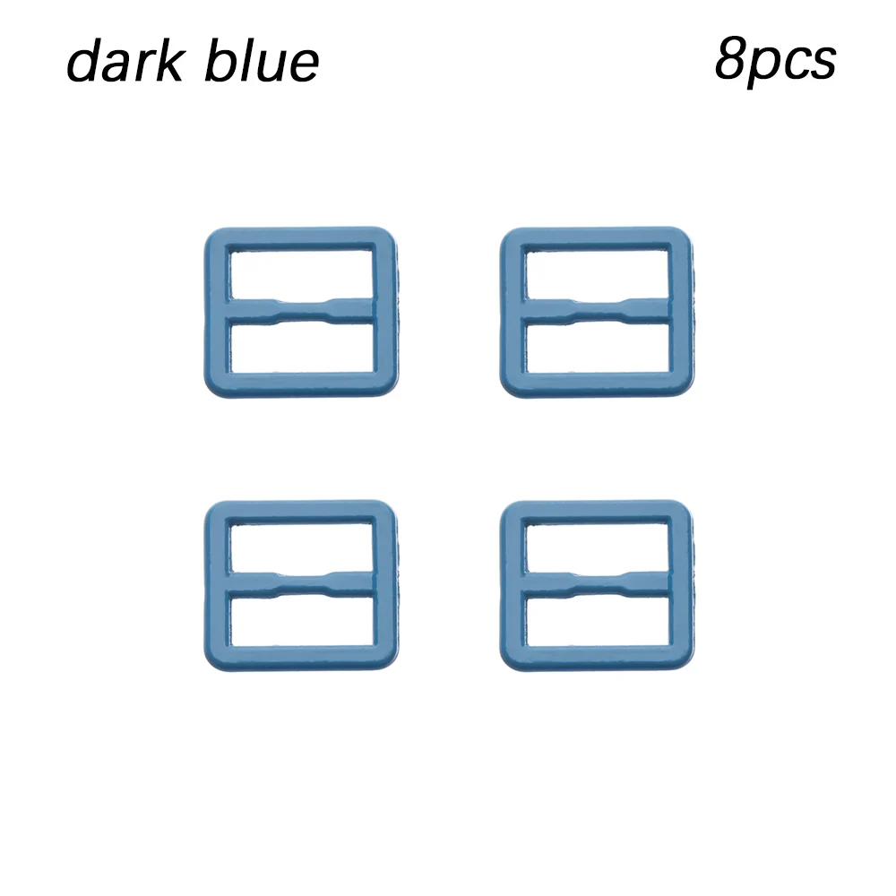 8 шт. мини кукла аксессуары Ультра-маленький Tri-glide ремень пряжки куклы сумки пряжки Diy кукла кнопки обувь аксессуары 7*8 мм - Цвет: dark blue