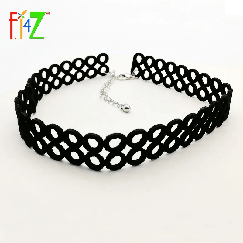 

Clearance sale Faux Leather Fashion Black Velvet hollow 8 shape false collar choker Necklace for women collar Bijoux gift