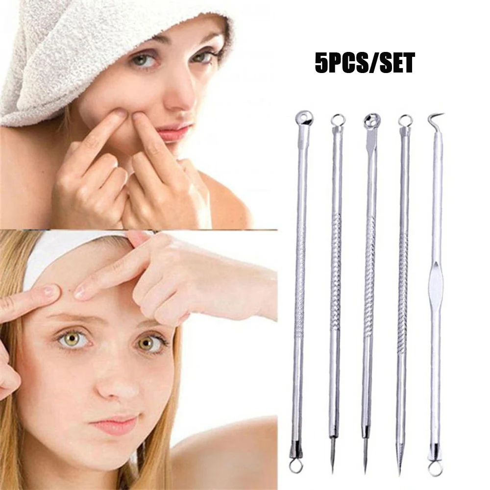 

5pcs/set Extrusion of Acne Stick Against Black Dots Tools for Face Removing Black Dot Cleaning Pores Blackhead & Blemish Remover