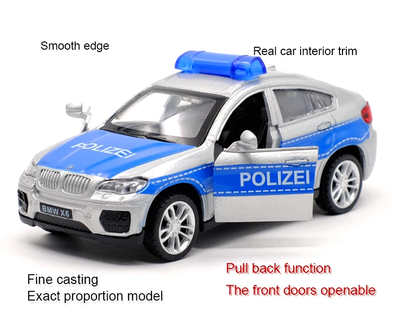 Новое поступление Caipo 1:43 X6(полицейская игрушечная машинка) литая под давлением модель автомобиля игрушка с вытягиванием назад/для детей Подарки/обучающая коллекция игрушек