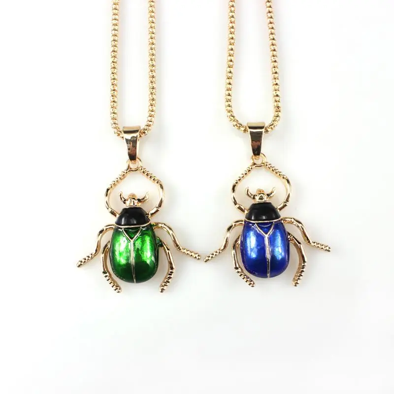 

Enamel Scarab Bug Beetle Pendant Necklace Insect Animal Fashion Jewelry Unisex