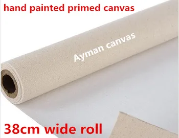 

38cm wide328gsm fine texture primed quality linen blend canvas rolls for practice