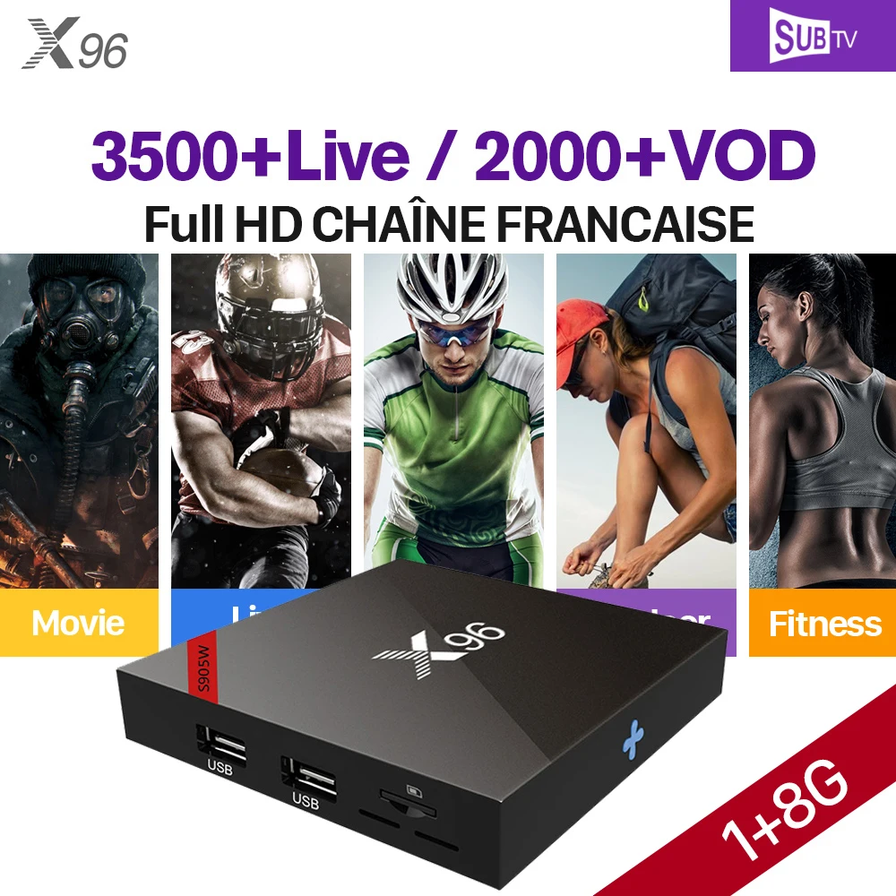 

X96 IPTV Tv Box 1GB 8GB HD SUBTV 1 year IPTV Subscription French Italy Germany Canada Arabic 3500 Channels IPTV Android Tv Box