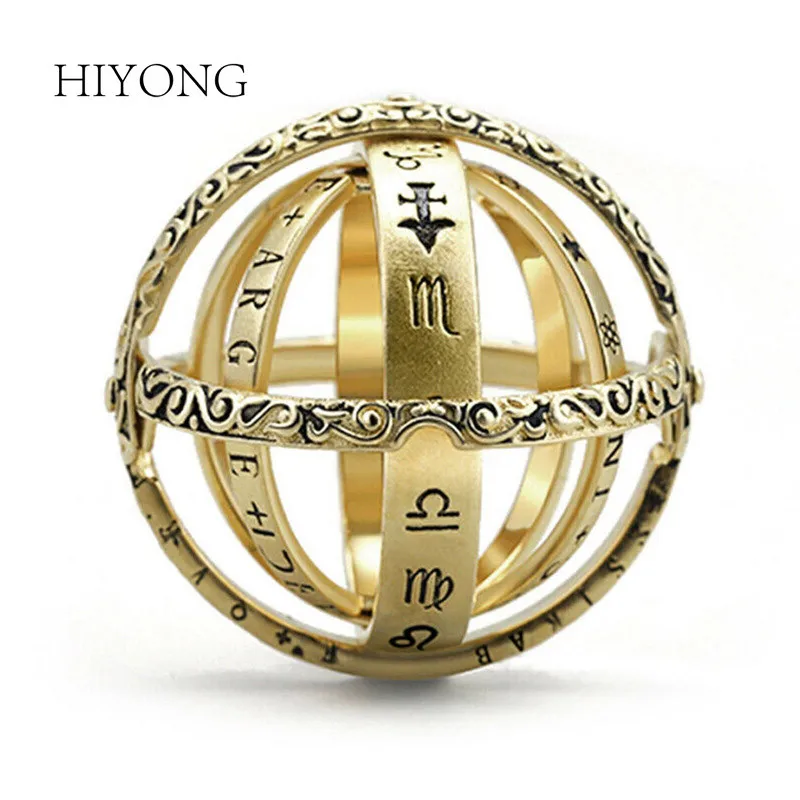 HOT-Silver-Astronomical-Sphere-Ball-Ring-Complex-Rotating-Clamshell-Cosmic-Constellations-Finger-Ring-for-Couple-Lover (1) - 副本
