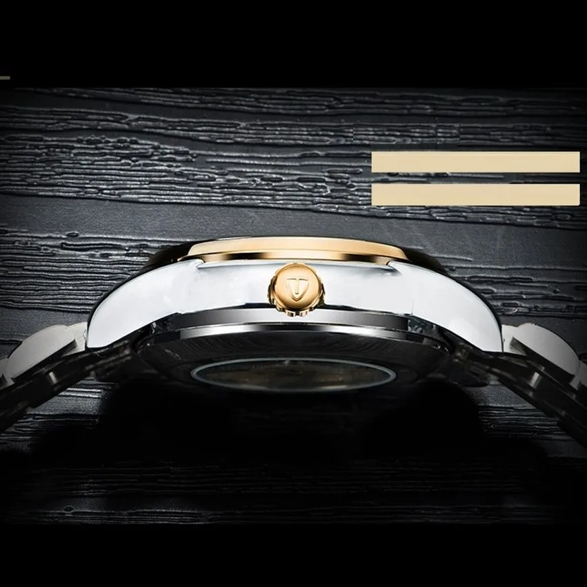 TEVISE ساعات آلية الرجال توربيون التلقائي ووتش القمر المرحلة مضيئة الفاخرة المعصم الذكور ساعة دروبشيبينغ