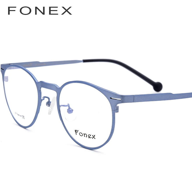 

FONEX B Pure Titanium Glasses Frame Men Women Ultralight Prescription Eyeglasses Round Optical Myopia Frame Eyewear 7705