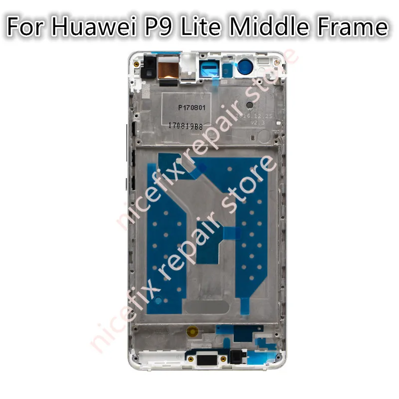 

High quality Mid Middle LCD Front Frame Bezel Housing Cover Repair Part For Huawei P9 Lite / G9 With Power Volume Buttons