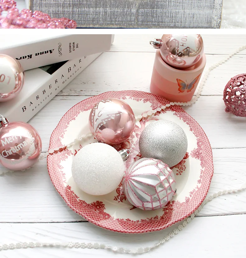 10 inhoo 2017 Christmas Tree Decoration Ball Ornaments Pendant Accessories  20pcs Silver powder Ball Decor For Christmas Home Party