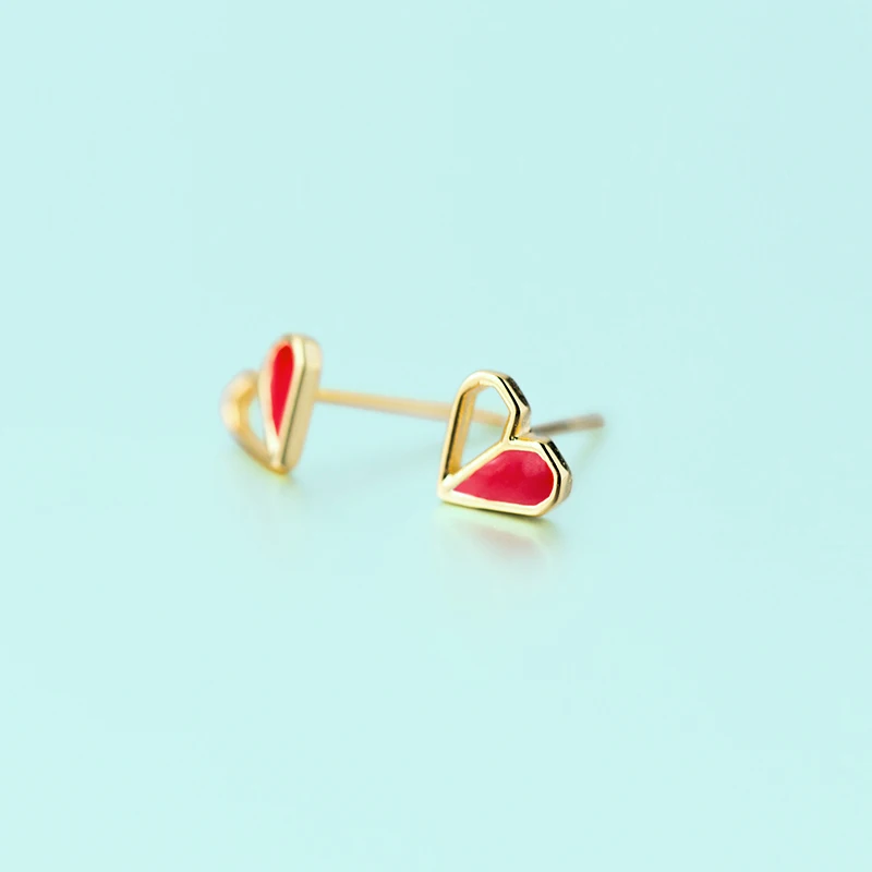 Hollow Heart-shaped 925 Sterling Silver Stud Earring For Women Female Charms Fine Jewelry Romantic Wedding Gift 2018 New (3)